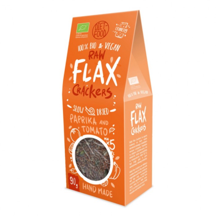Bio Flax linu krekeri ar tomātu un paprikas garšu Diet food, 90 g